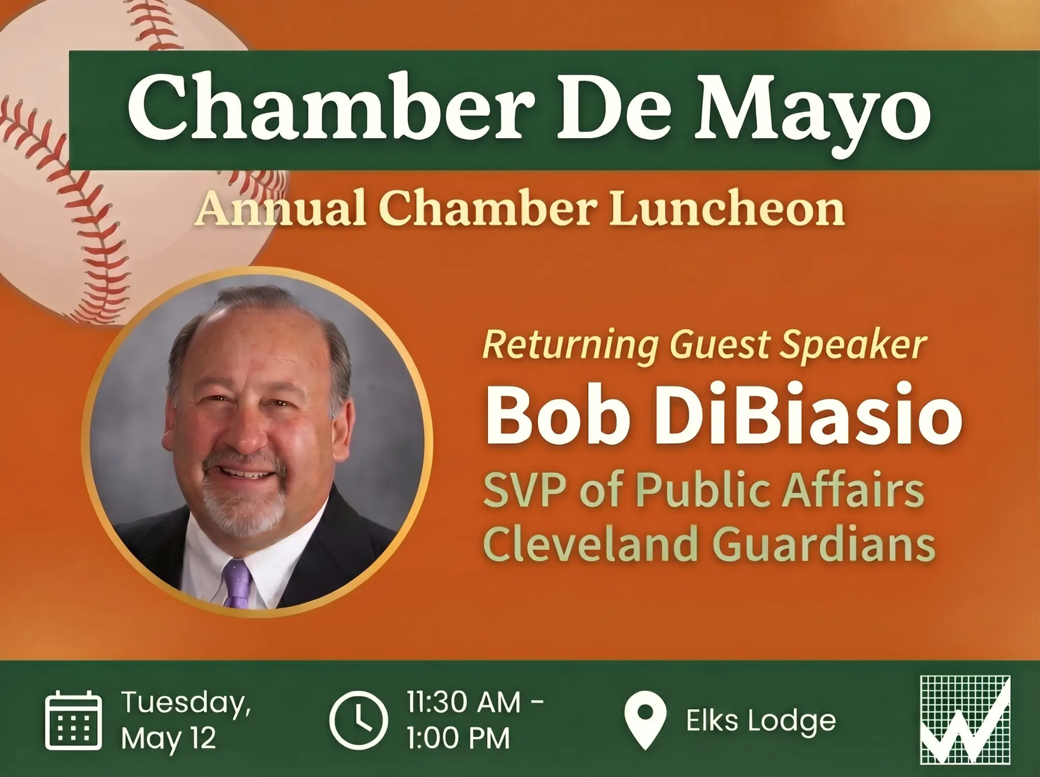 Chamber De Mayo — Annual Chamber Luncheon, Tuesday May 12, 11:30 AM–1:00 PM at Elks Lodge