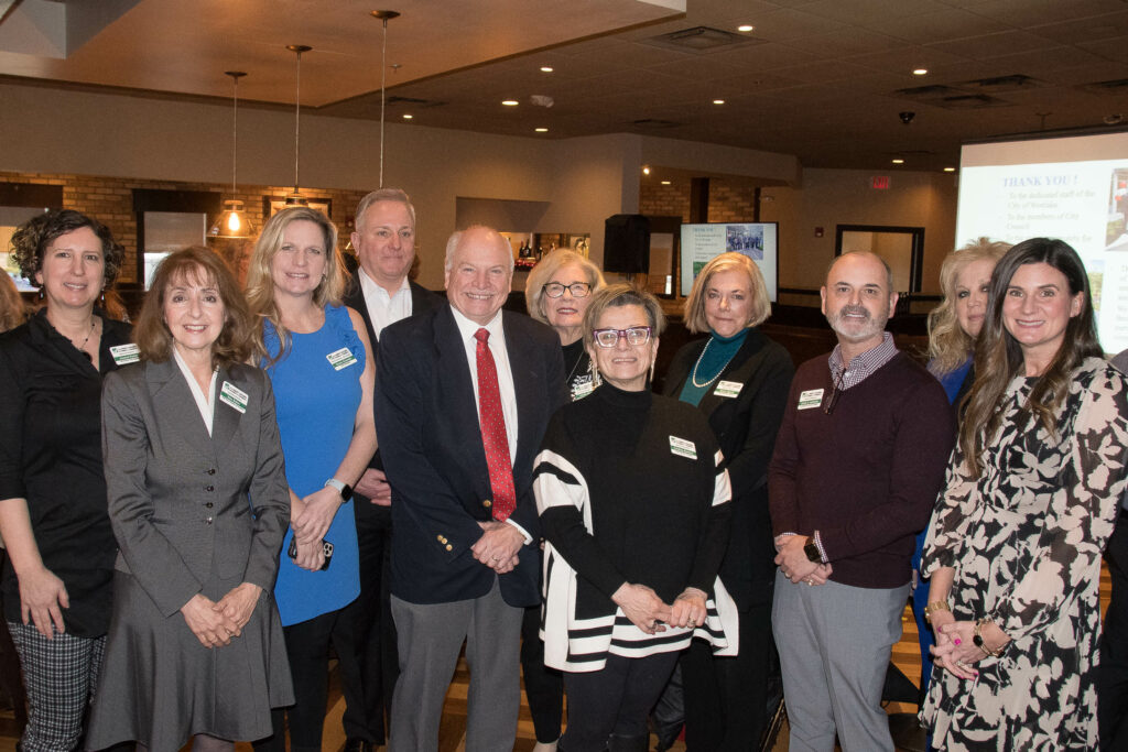 Westlake Mayor Dennis Clough, The West Shore Chamber of Commerce Executive Director Nan Baker, and the 2025 Chamber Board.